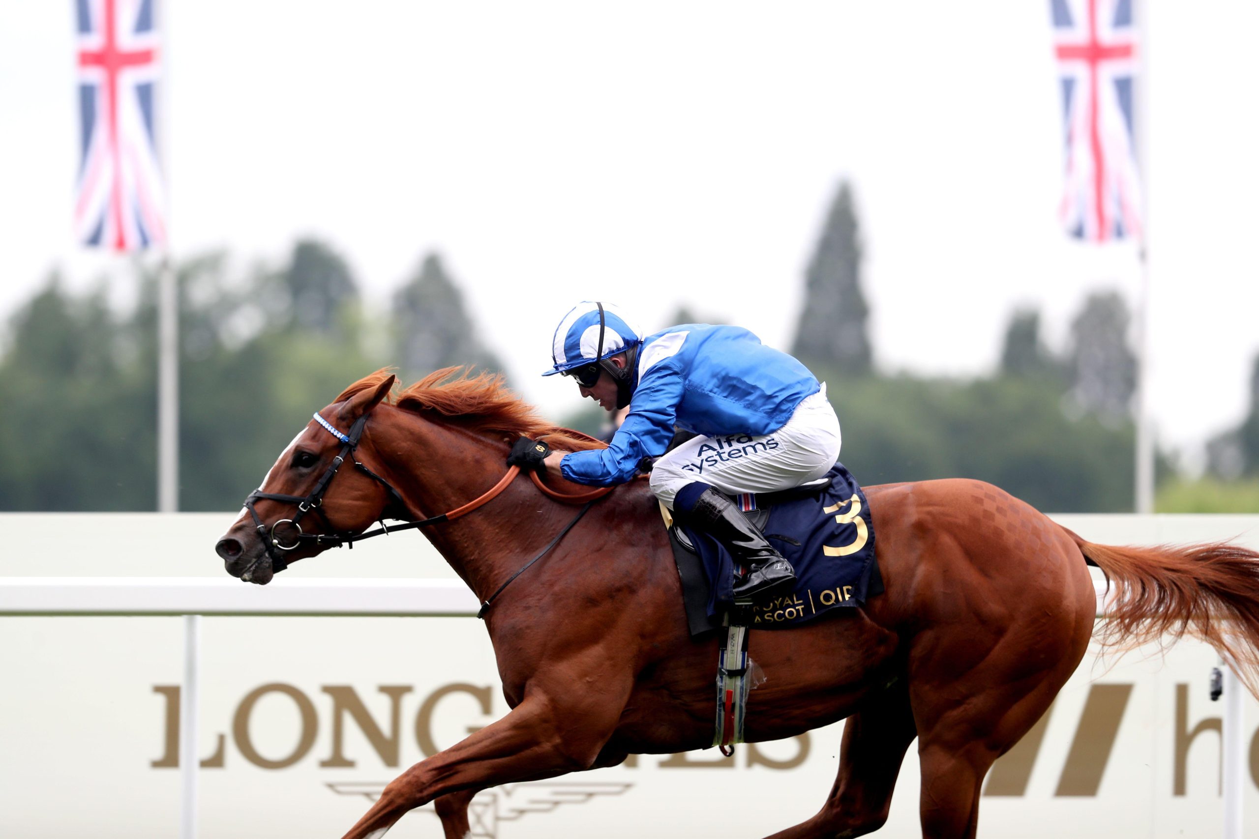 Mohaafeth ridden by jockey Jim Crowley wins the Hampton Court Stakes during day three of Royal Ascot at Ascot Racecourse. Picture date: Thursday June 17, 2021.