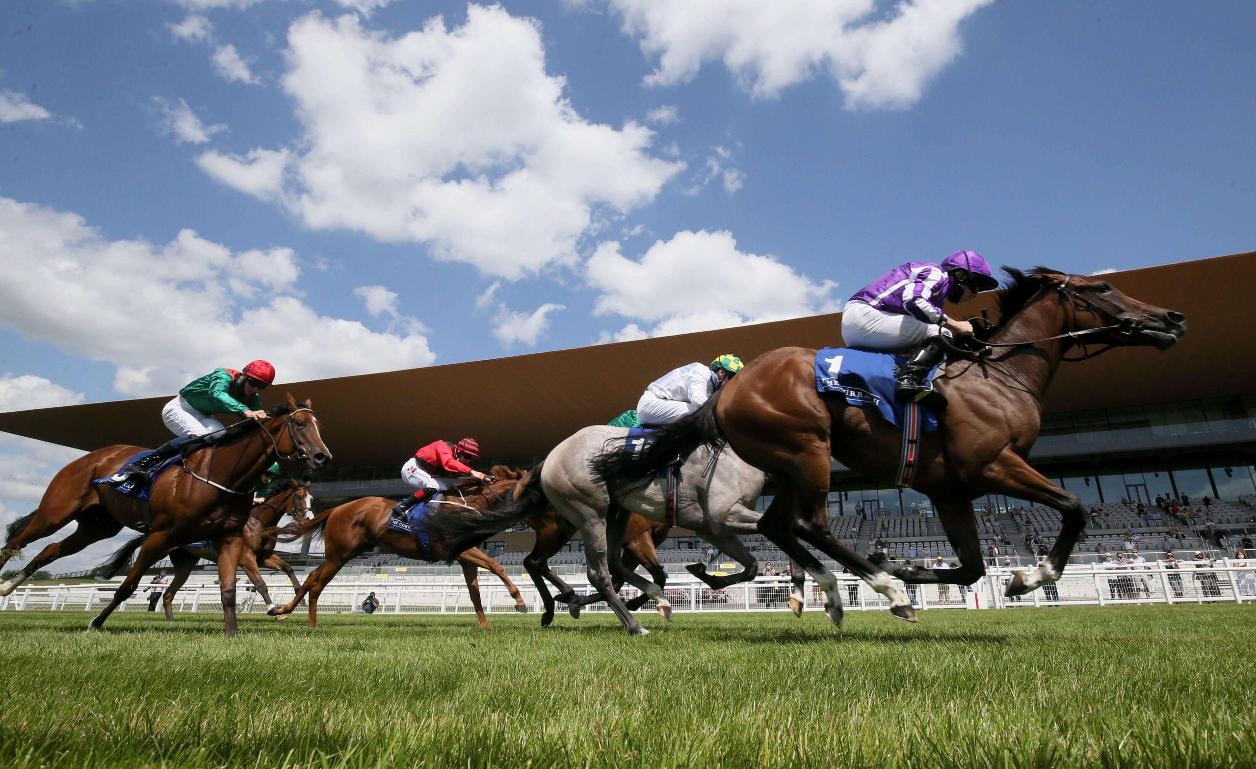 Concert Hall ridden by Ryan Moore (right) wins the Irish Stallion Farms EBF Fillies Maiden at Curragh Racecourse.