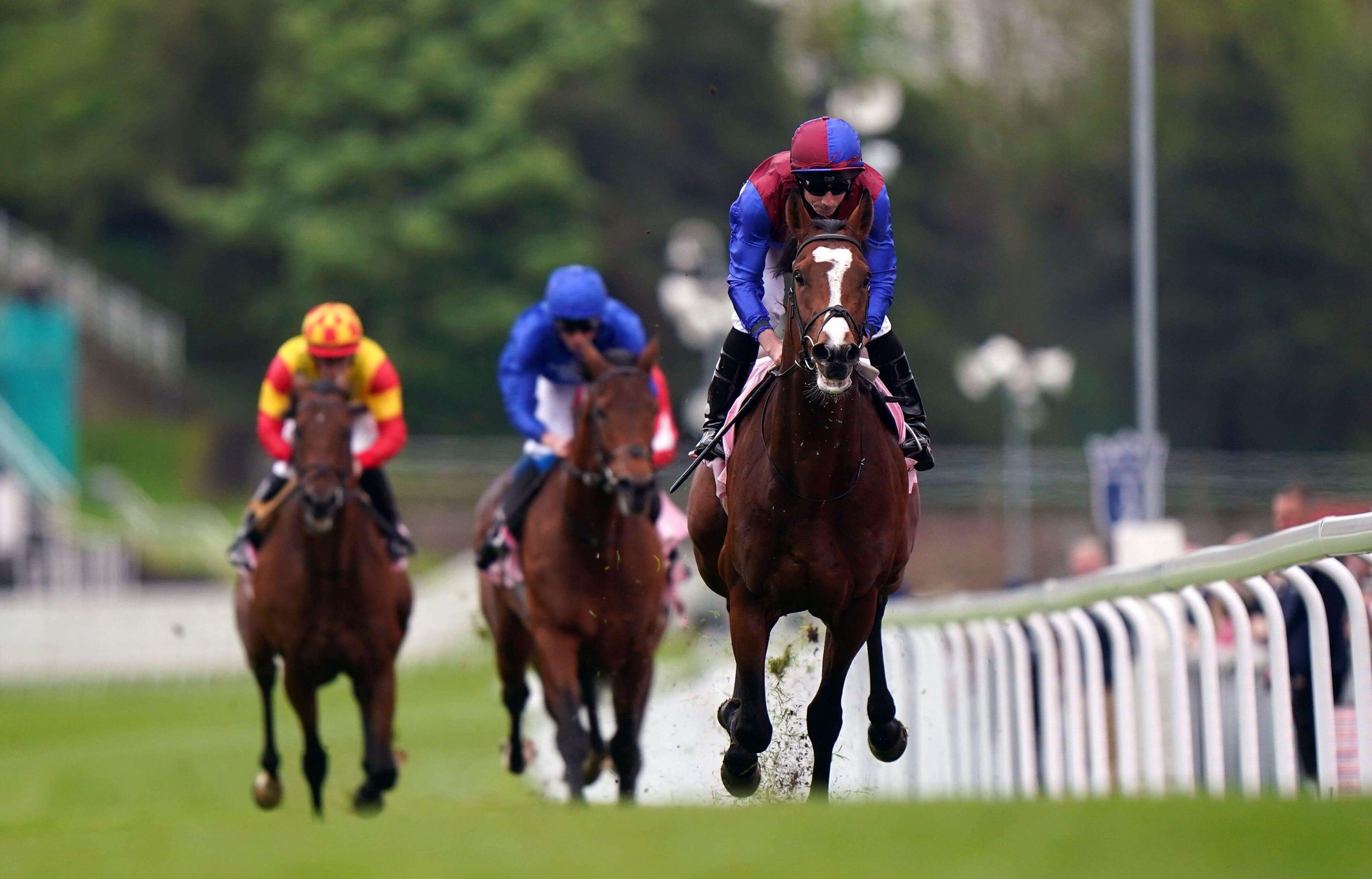 Changingoftheguard ridden by jockey Ryan Moore on their way to winning the Boodles Chester Vase Stakes during the Boodles May Festival City Day at Chester Racecourse. Picture date: Wednesday May 4, 2022.