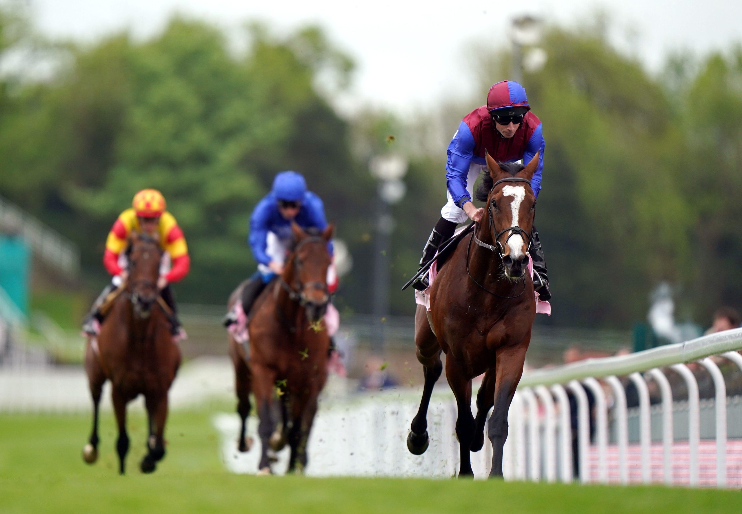 Changingoftheguard ridden by jockey Ryan Moore on their way to winning the Boodles Chester Vase Stakes during the Boodles May Festival City Day at Chester Racecourse. Picture date: Wednesday May 4, 2022.