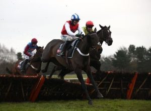 On The Blind Side (near side) wins at Market Rasen in January 2021.